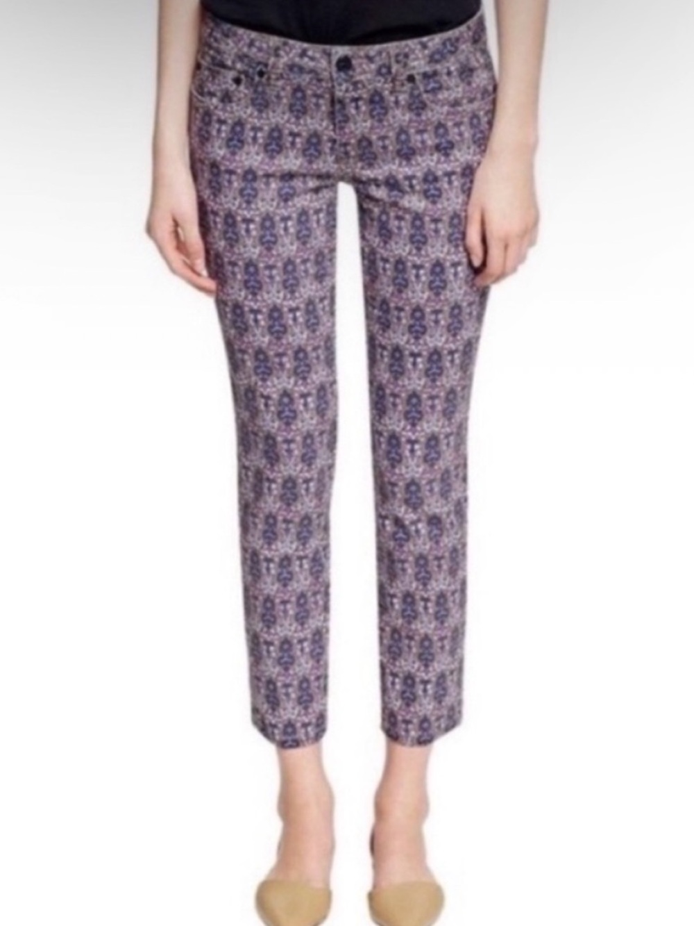 Tory Burch Alexa Dynasty Cropped Skinny Jeans